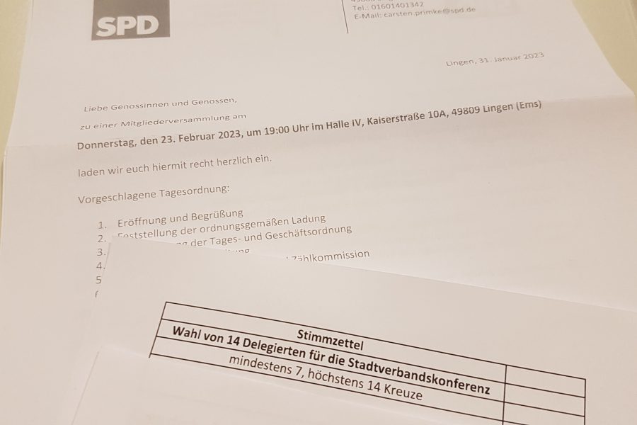 Mitgliederversammlung und Delegiertenwahl.